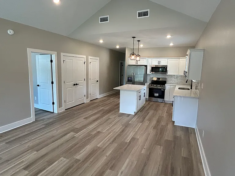 Kitchen view from living room.