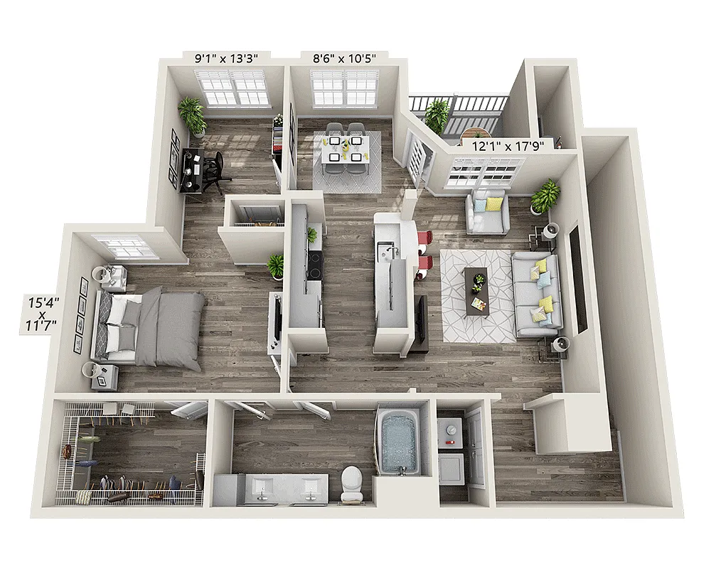 Floor plan Plan D2 (A1BD)