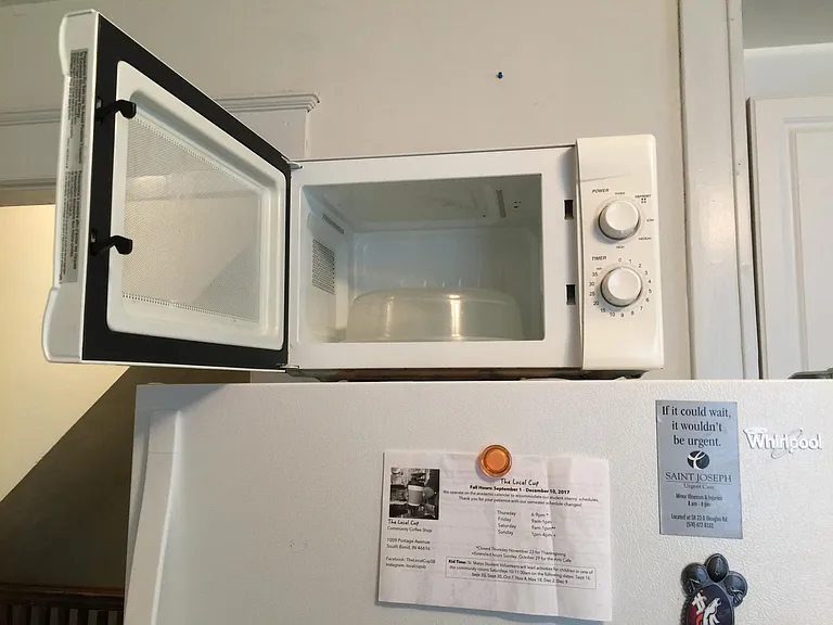 fridge and microwave