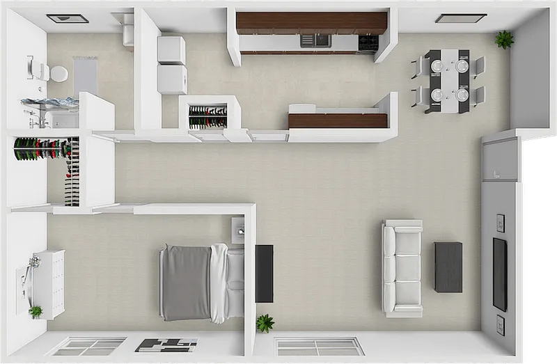 Floor plan 1 Bedroom 1 Bath