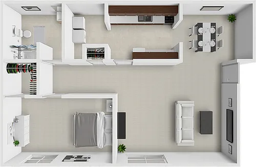 Floor plan 1 Bedroom 1 Bath