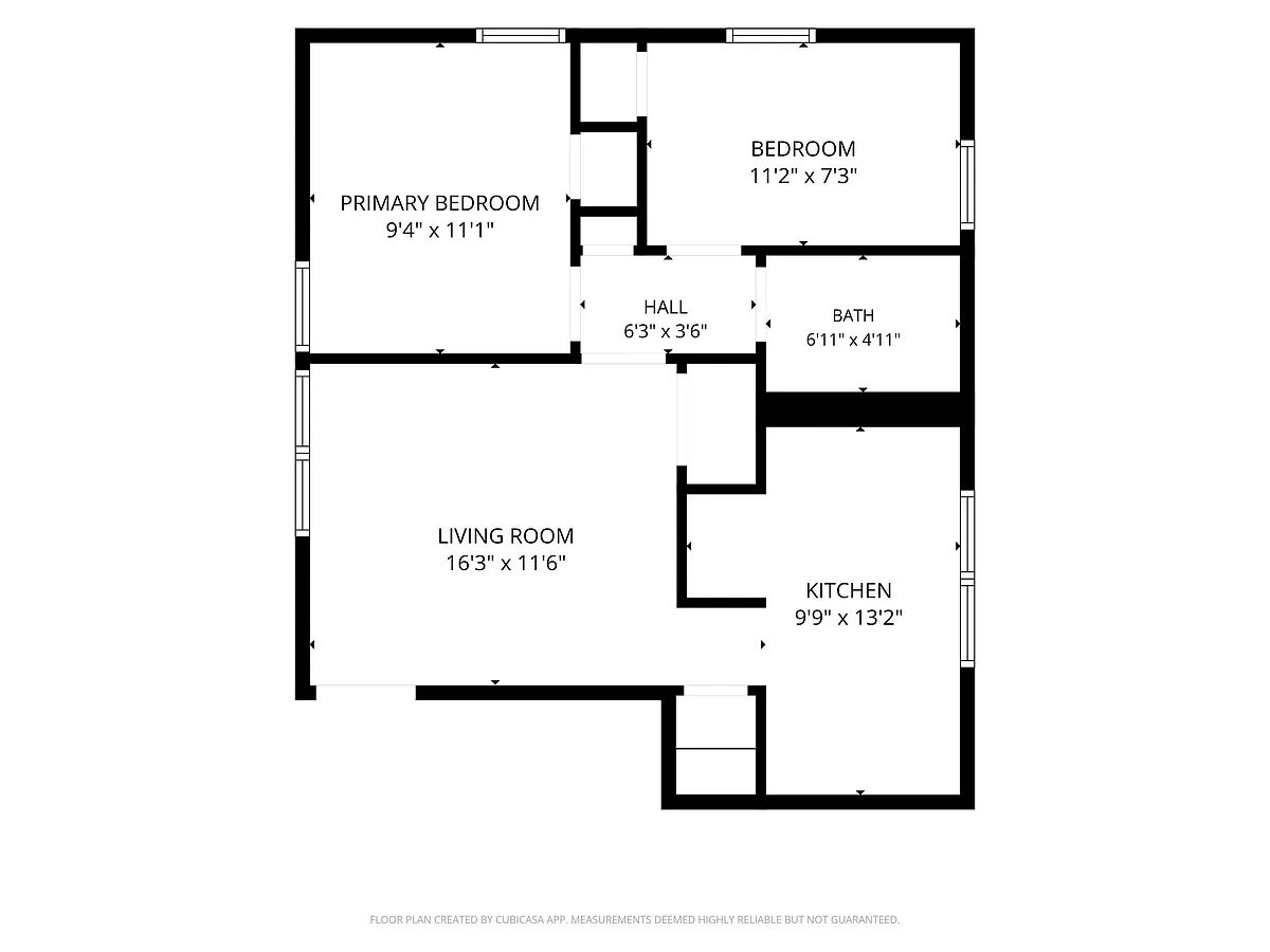 Floor plan Two Bedroom One Bath 50