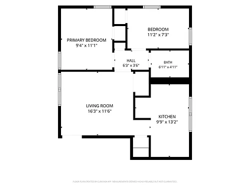Floor plan Two Bedroom One Bath 50