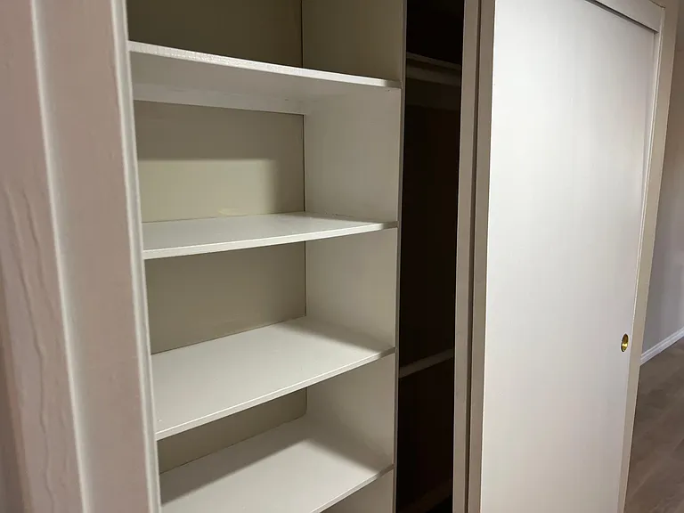 Shelves in closets.
