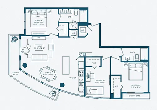 Floor plan Victoria Park - North Tower