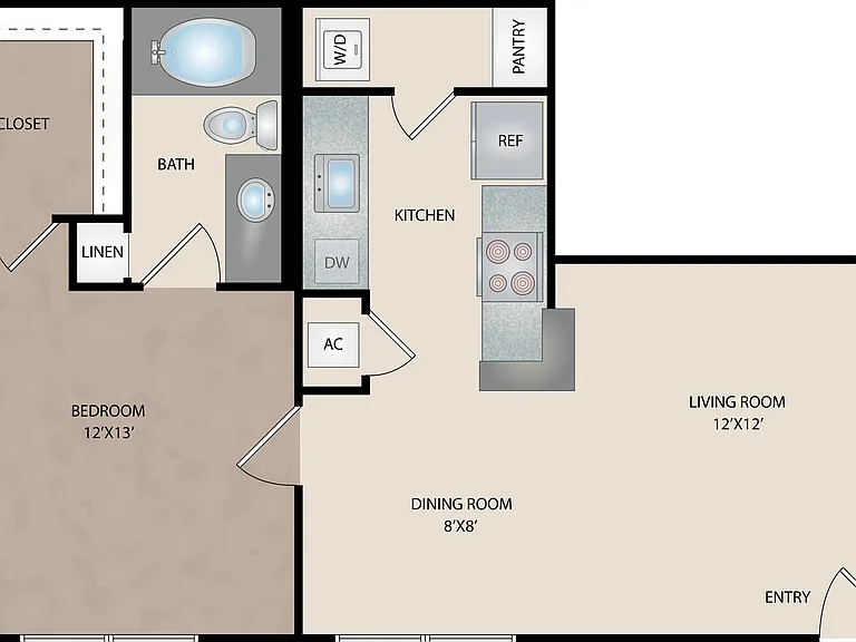 Reserve at Garden Oaks - A2 - 1 Beds - 1 Baths - 589 Sq. ft.