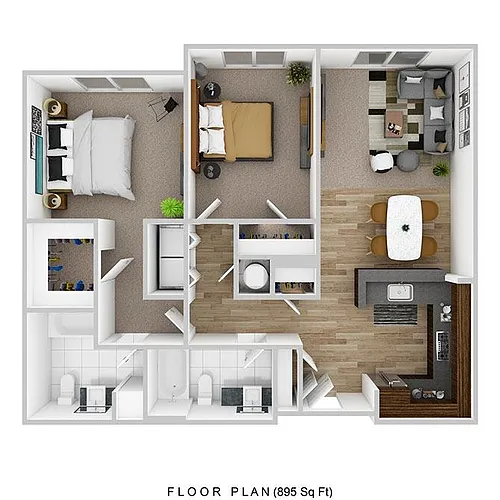 Floor plan 2 Bedroom | 2 Bath