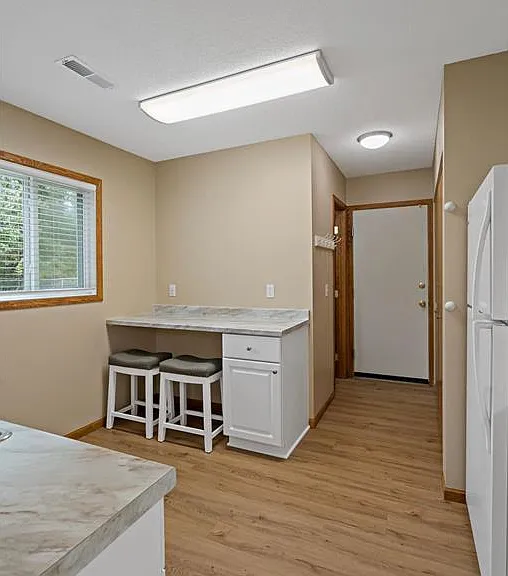 Completely remodeled kitchen with all new appliances and breakfast bar