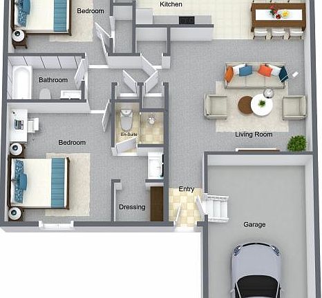 2 Bedroom, 2 bath Townhome with attached Garage