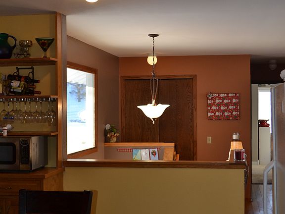 Kitchen overlooking entryway