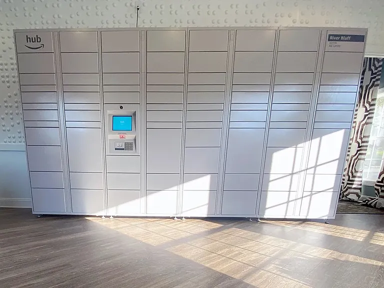 Our secure Amazon Hub Package Lockers simplify package retrieval for your convenience.