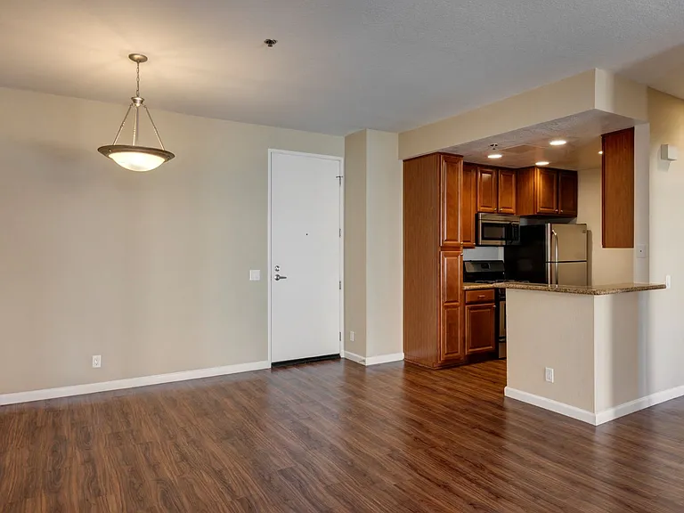 Chelsea Court Two Bedroom Apartment Entry, Kitchen and Dining Room