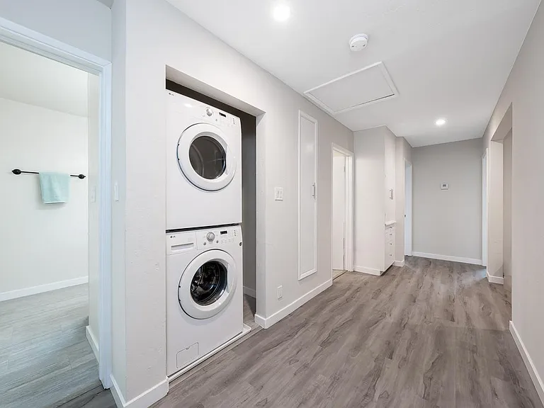 Hall washer and gas dryer.