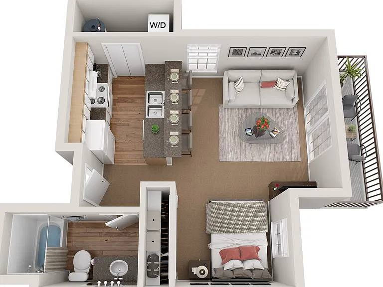 Studio floor plan Eight Towncenter