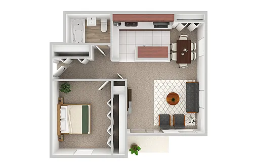 Floor plan 1 Bed 1 Bath