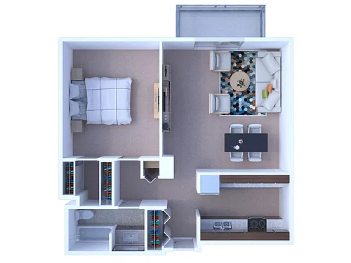 Floor plan 1 Bedroom Floor Plan A2