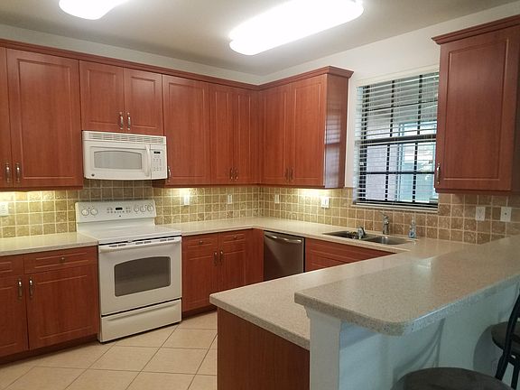 Wood cabinets with Corian counters