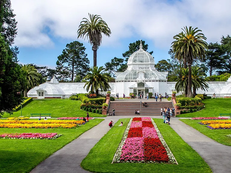 Just a short ride from your stay: the historic Conservatory of Flowers, a botanical wonder nestled in Golden Gate Park. Perfect for a peaceful walk or photo-worthy afternoon.