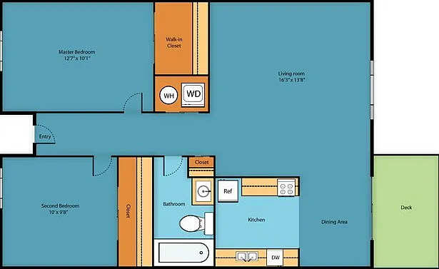 2 Bed, 1 Bath 2 Bed, 1 Bath