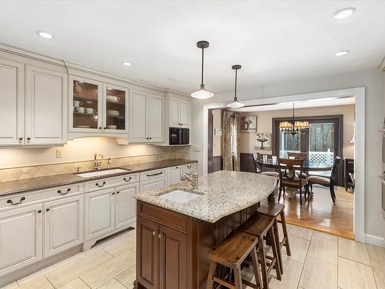 Custom kitchen with plenty of counter space.