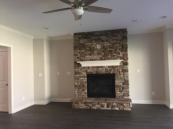 living room, a gas fireplace
