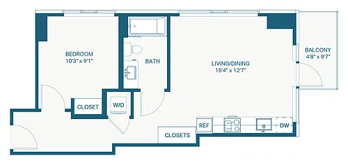 Floor plan 1x1 C17 Puget