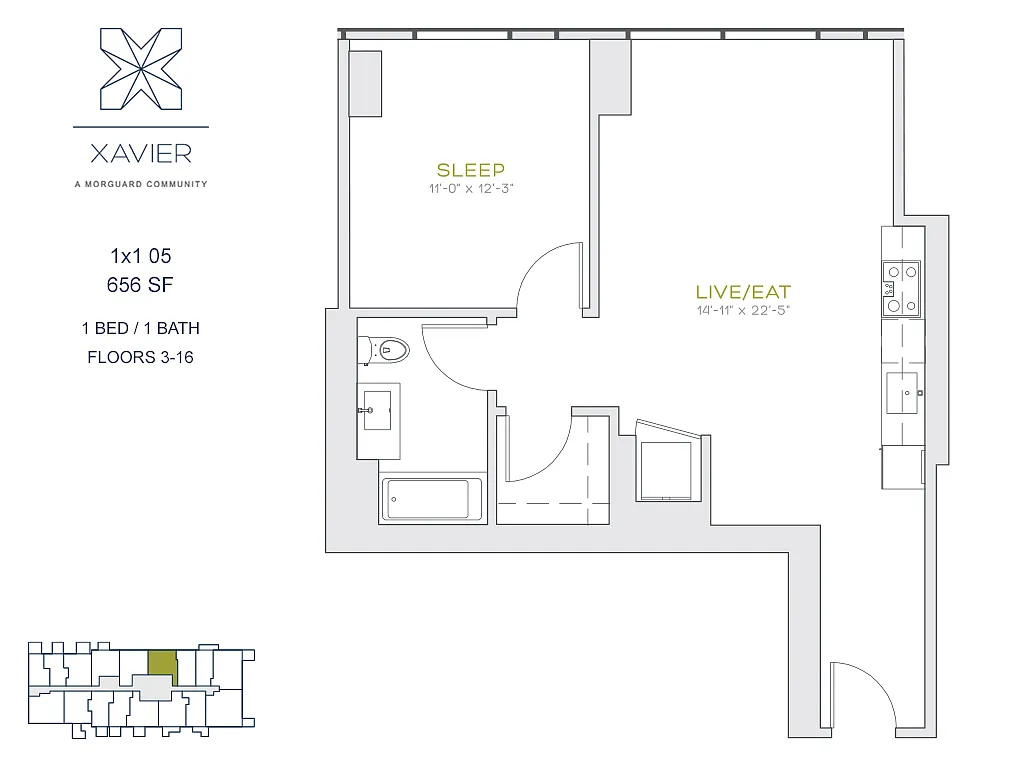 Floor plan 1X1 05
