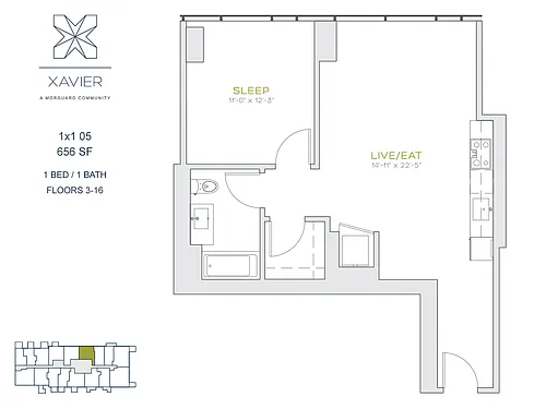 Floor plan 1X1 05