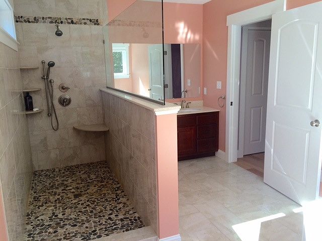 Walk in shower in master bedroom