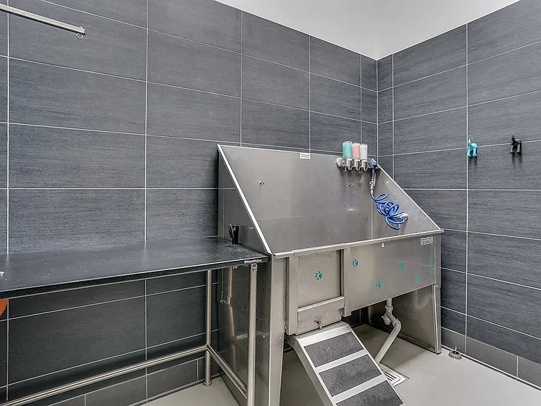 Bath time is stress-free with the on-site Dog Wash