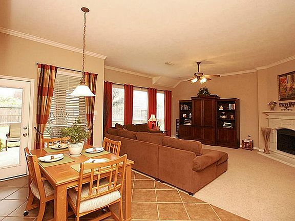 View of breakfast room into family room.