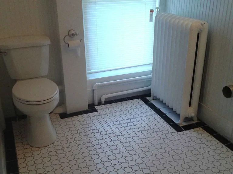 Bathroom is warm.