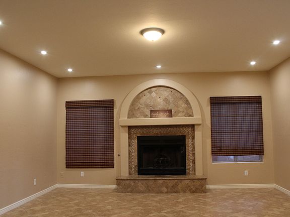 Gas fireplace in Den