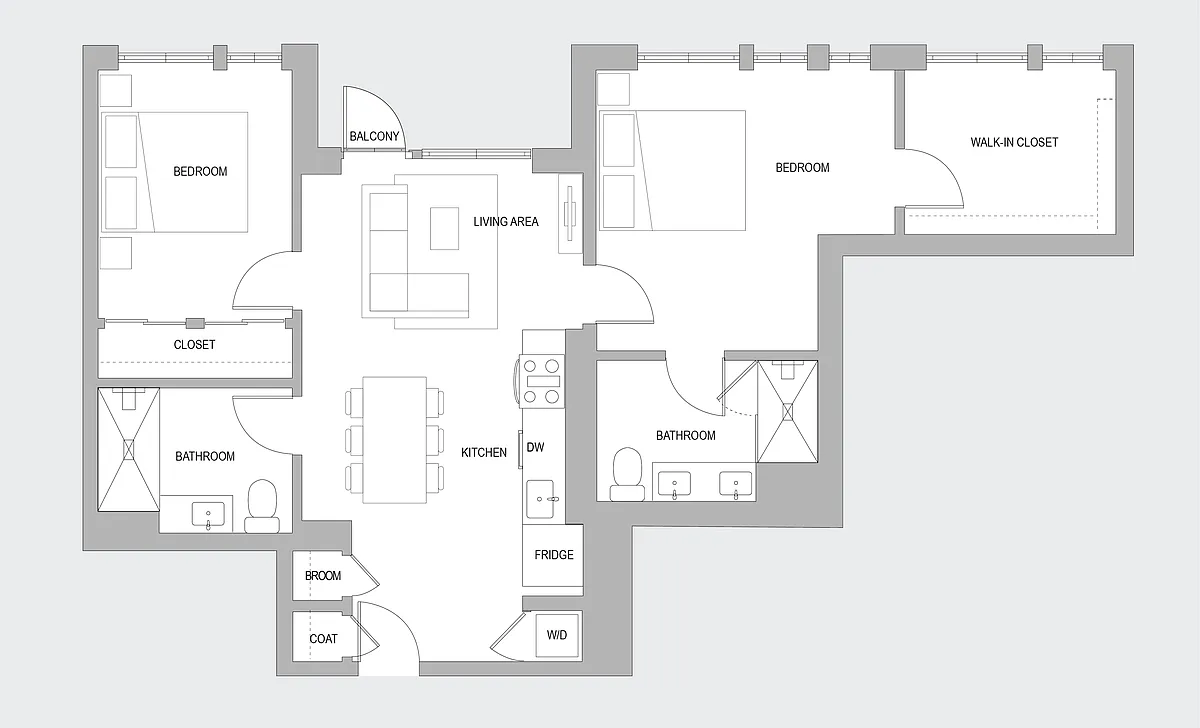 Floor plan 2 BR H
