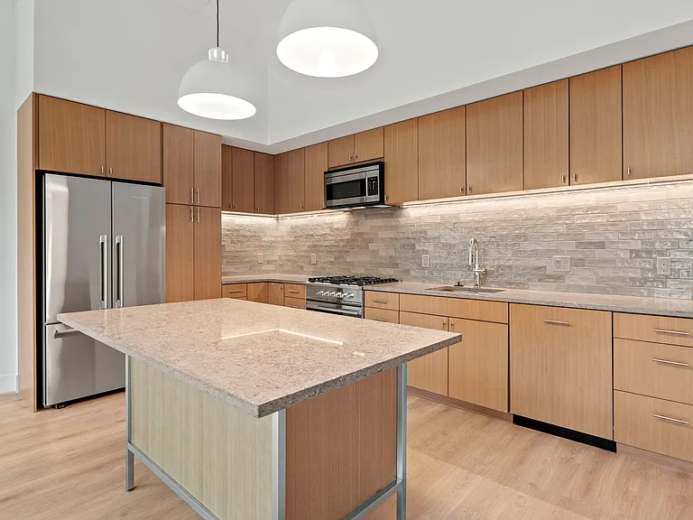 Modern kitchen with large center kitchen island
