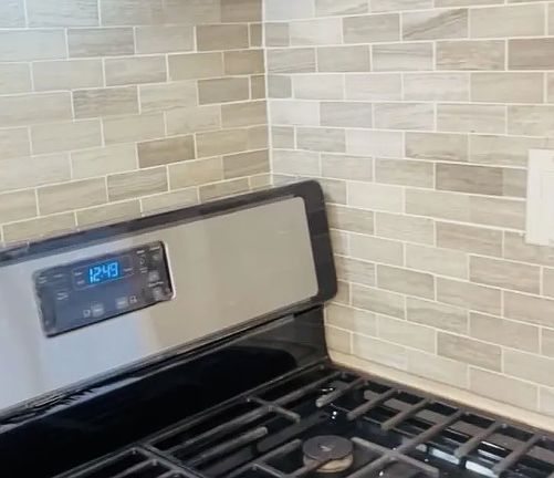 Newly installed back splash