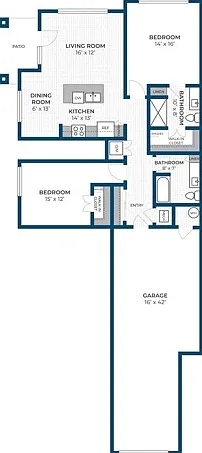 Floor Plan 2A | Seasons at Plainfield | Apartments in Plainfield, IL Floor Plan 2A | Seasons at Plainfield | Apartments in Plainfield, IL