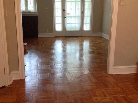 Refinished parquet floors throughout