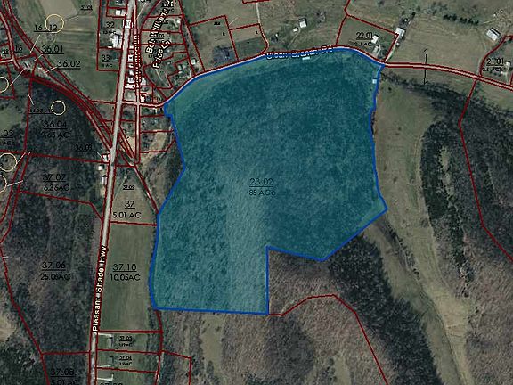 Aerial view with boundaries