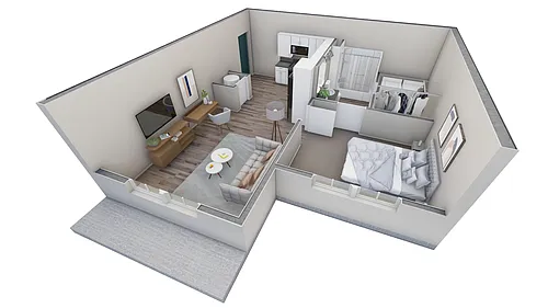 Floor plan 1 BR Horizon Overlook