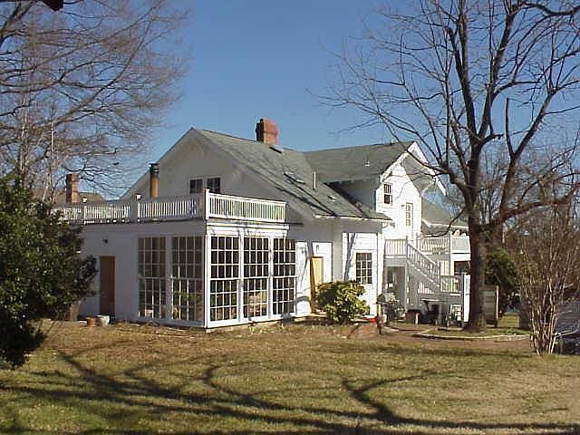 808 Lexington Avenue rear view, looking NE. The terrace for Unit B is seen above the sunroom for Unit A.