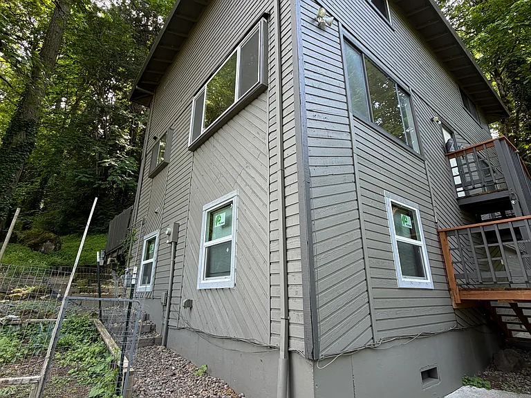 Side yard and garden area