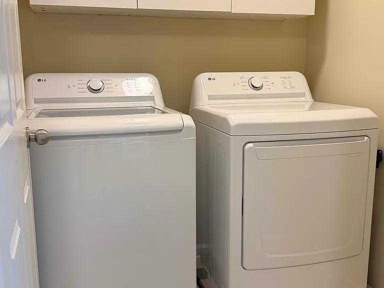 High Efficiency washer and dryer on second floor