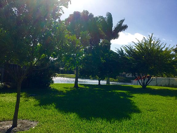 Large, lake view backyard