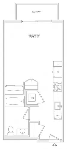 Floor plan Studio-S1b