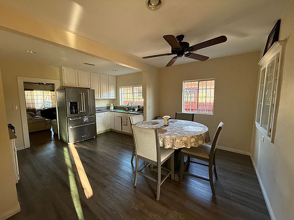 Open layout for the kitchen and dining area.