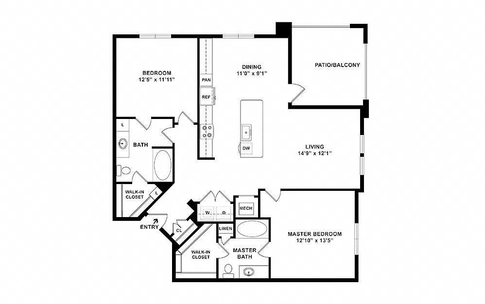Floor plan The Reservoir - B3