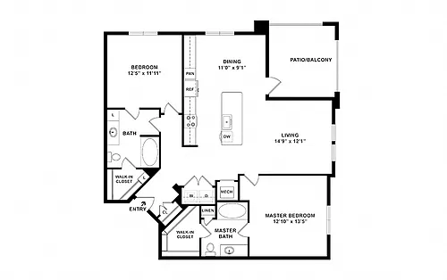 Floor plan The Reservoir - B3