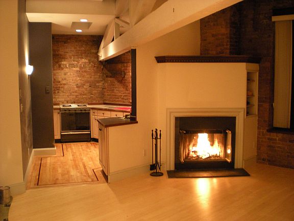 Kitchen/Fireplace at night