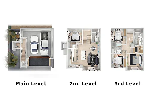 Floor plan 4-Bedroom Townhome